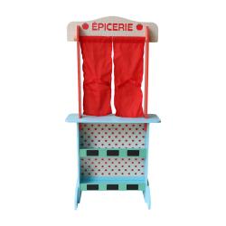 Jouet en bois épicerie théâtre 2 en 1