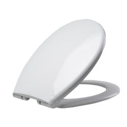 Abattant WC blanc de forme ovale en Polypropylène avec fermeture ralentie, réglable et déclipsable - NF - Océan - PlaneteBain.com