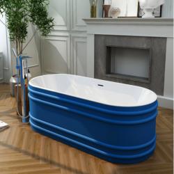 Baignoire îlot design 180x80 cm - Bleu style Haussmannien - Acrylic Lucite - PlaneteBain.com