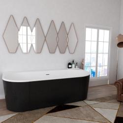 Baignoire semi-îlot design 170x87 cm effet texturé peau de crocodile - Acrylic Lucite - Savane - PlaneteBain.com