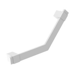 Barre de soutien PMR design 43 cm coudée 135° bain douche à fixer au mur coloris blanc PLANETE BAIN