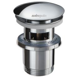 Bonde de vidage courte pour lavabo et plan vasque avec trop plein - Quick-clac refermable - Dôme laiton chromé - 30723123 - PlaneteBain.com