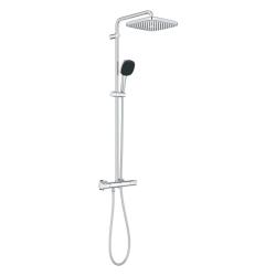 Grohe Colonne de douche thermostatique Vitalio comfort 250 26696001 tête carrée 25 cm + douchette 2 jets - Chrome - PlaneteBain.com