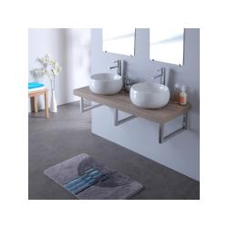 Console double vasque mailla en 120 cm gris lamelle - PlaneteBain.com