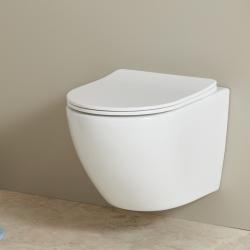Cuvette WC suspendu gain de place 48 cm sans bride blanc brillant - Corolla - PlaneteBain.com