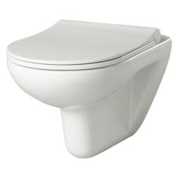 Cuvette suspendue sans bride avec abattant slim - compo PLANETE BAIN