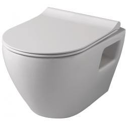 Cuvette suspendue sans bride avec abattant extra fin - PlaneteBain.com