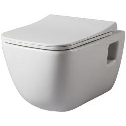 Cuvette suspendue sans bride design avec abattant slim - Aqua - PlaneteBain.com