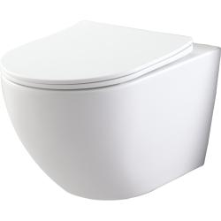 Cuvette WC suspendu blanc mat 54 cm sans bride fixations invisibles - Cyrus - PlaneteBain.com
