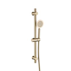 Ensemble barre de douche inox brossé doré - douchette 1 jet - flexible 150 cm - Barre 65 cm - Alois - PlaneteBain.com