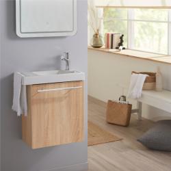 Ensemble lave mains oak bordolino avec lave mains porte serviette et mitigeur - PlaneteBain.com