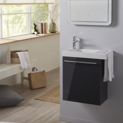 Ensemble lave-mains tout compris anthracite avec robinetterie eau froide - PlaneteBain.com
