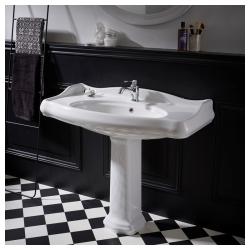 Lavabo colonne rétro 100 cm en céramique blanc - PlaneteBain.com