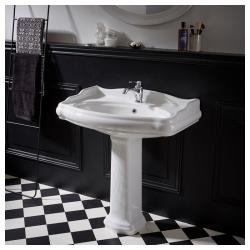 Lavabo colonne rétro 80 cm en céramique blanc - PlaneteBain.com