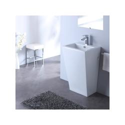 SOLDES Lavabo sur pied carré Design Totem blanc PLANETE BAIN PLANETE BAIN