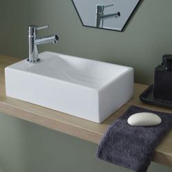 Lave mains rectangle blanc contemporain - PlaneteBain.com