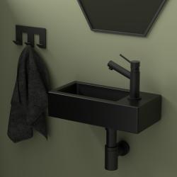 Lave mains rectangle design noir mat 38 cm - PlaneteBain.com