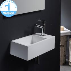 Lave-mains gain de place en solid surface Sacramento 35x18 cm - PlaneteBain.com