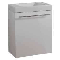 PROMOS Meuble Blanc brillant avec lave-mains solo pour robinet à droite PLANETE BAIN PLANETE BAIN