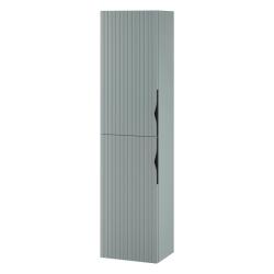 Meuble colonne de salle de bain strié H 160 cm vert fjord mat à suspendre - Tirso - PlaneteBain.com