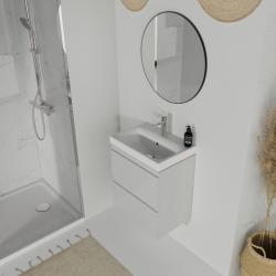 Meuble salle de bain-50x35cm-Gain de place-Gris Clair-Moduo Slim - PlaneteBain.com