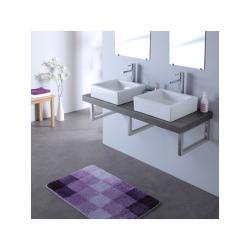 Meuble double vasques avec vasques elec blanche 120 cm couleur béton - PlaneteBain.com