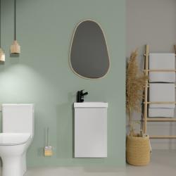 PROMOS Meuble lave-mains 40x22 cm - Gain de place - Blanc Brillant PLANETE BAIN PLANETE BAIN