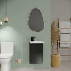 Meuble lave-mains - 40x22cm - Gain de place - Gris anthracite mat - PlaneteBain.com