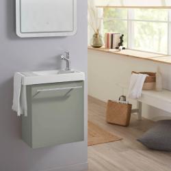 Pack lave-mains Vert avec porte serviette - Mitigeur à droite - L.48 X H. 52.5 cm - Houston 2 - PlaneteBain.com