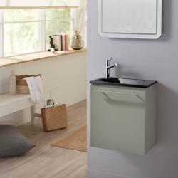 Pack lave-mains Vert avec lave-mains extra fin noir - Mitigeur à gauche - L.42.5 X H.48.6 cm - Hanos - PlaneteBain.com