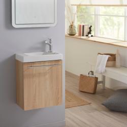 Meuble lave mains oak bordolino + Lave mains Hamac 3 + mitigeur PLANETE BAIN