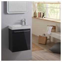 Meuble lave mains wc Gris anthracite + lave mains hamac 3 + mitigeur PLANETE BAIN