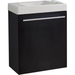 PROMOS Meuble Noir mat Solo avec lave-mains pour Robinet à droite PLANETE BAIN PLANETE BAIN