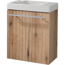 Meuble Strié Bois Solo avec lave-mains pour Robinet à gauche - PlaneteBain.com