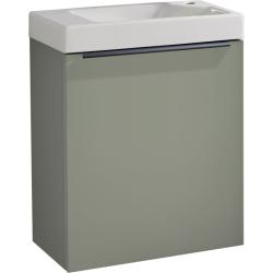 PROMOS Meuble Vert Solo avec poignée noire et lave-mains pour robinet à droite Hamac 3 PLANETE BAIN PLANETE BAIN