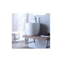 Mini lavabo totem à poser en céramique blanche - PlaneteBain.com