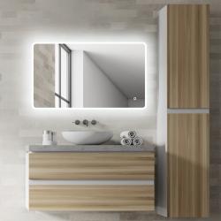 Miroir Salle de Bain - 120x70 cm - avec Éclairage Lumineux - RENZO - PlaneteBain.com