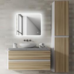 Miroir Salle de Bain - 80x70 cm - avec Éclairage Lumineux - RENZO - PlaneteBain.com