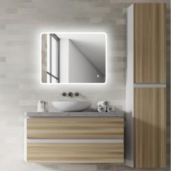 Miroir Salle de Bain - 90x70 cm - avec Éclairage Lumineux - RENZO - PlaneteBain.com