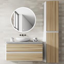 Miroir de salle de bain - 90 cm - Rond Led - RENZO - PlaneteBain.com