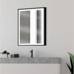 Miroir LED - 60x75 cm - Rectangulaire de salle de bain - SWANN BLACK - PlaneteBain.com