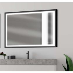 Miroir salle de bain Led - 100x75 cm - Rectangulaire noir - SWANN BLACK - PlaneteBain.com