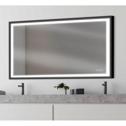 Miroir salle de bain noir - 120x75 cm - avec éclairage LED - SWANN BLACK - PlaneteBain.com