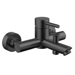 Mitigeur baignoire douche en inox noir mat - Alois - PlaneteBain.com