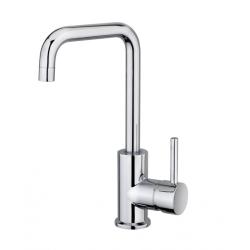 Mitigeur lavabo haut chromé avec bonde H 28.2 cm bec courbé - Baltic PLANETE BAIN