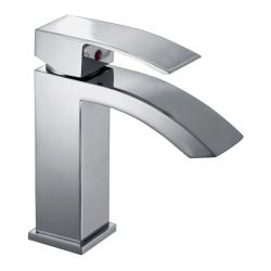 Mitigeur lavabo chromé avec bonde H 18 cm - Esprit moderne - PlaneteBain.com