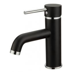 Mitigeur lavabo noir mat avec bonde H 19 cm - Kissy - PlaneteBain.com