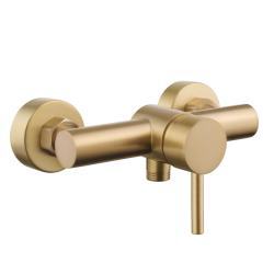 Mitigeur de douche mécanique inox brossé doré - Alois - PlaneteBain.com