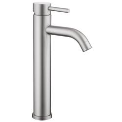 Mitigeur lavabo haut inox brossé avec bonde H 29.3 cm - Alois - PlaneteBain.com