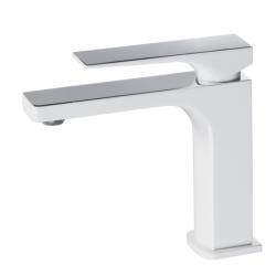 Mitigeur lavabo blanc et chromé avec bonde H 15.2 cm - Absolut - PlaneteBain.com